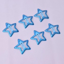 barrettes étoile glitter turquoise