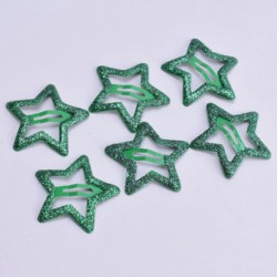 barrettes étoile glitter vert