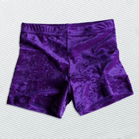 short velours froissé violet